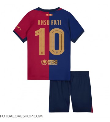 Barcelona Ansu Fati #10 Dětské Domácí Dres 2024-25 Krátký Rukáv (+ trenýrky)